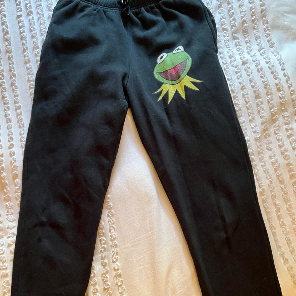 Kermit the Frog Muppet Sweatpants- Size Medium- drawstring waist
